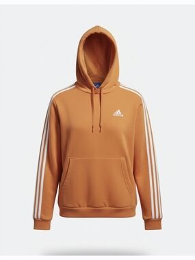 adidas Orange Hoodie with White Three-Stripes